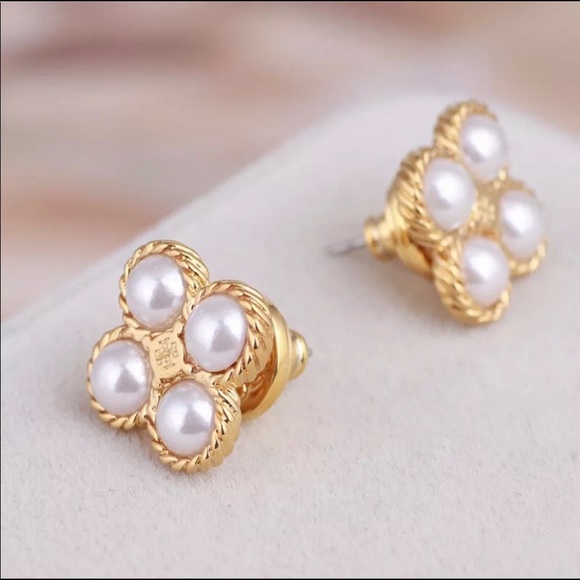 Tory Burch Creamy Pearl Rope Studs Earrings - Picture 3 of 4